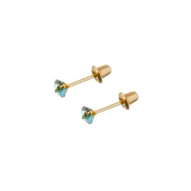 Imagem de Brinco Ouro 18k Zircônia Solitário 2,50mm Recém Nascido 2º Furo BL-220