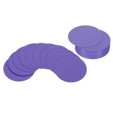 Imagem de Generic Porta-cartões circulares de 5 cm, 50 peças de papel com recortes de formato redondo, porta-copos grossos para projetos de artesanato, decoração de quadro de avisos, roxo escuro
