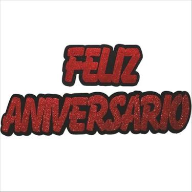 Imagem de PAINEL FELIZ ANIVERSARIO GLITTER VERMELHO E PRETO