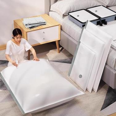 Imagem de 8 pacotes de sacos de armazenamento a vácuo para viagem, 3 sacos de armazenamento que economizam espaço, bolsa de compressão para viagem, organização de roupas e bagagem, mala, tamanho de bagagem de