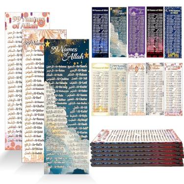 Imagem de 100 peças coloridas 99 nomes de Allah Marcadores de página árabe inglês islâmico refletindo sobre os nomes de Alá Ramadã Presentes Eid Alcorão Muçulmano Islâmico Árabe Presentes para Mulheres Homens