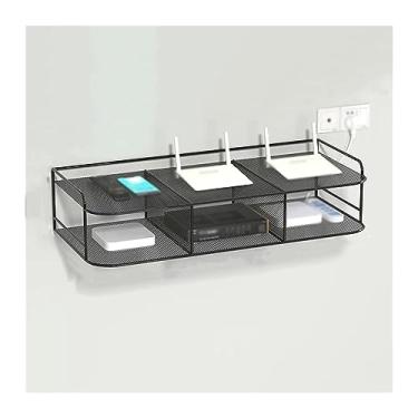 Imagem de KHUTRW3D Prateleiras de parede de camada dupla, prateleiras de decoração de parede, prateleiras sem furos na parede, prateleiras de armazenamento na parede, organizador de chuveiro (preto, 60)