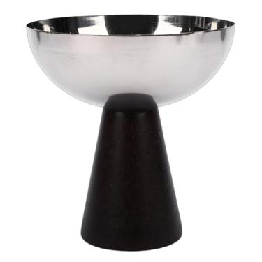 Imagem de Pssopp Copo de Sorvete, Copo de Doces de Iogurte Com Pés Redondos de Aço Inoxidável, Base de Madeira para Sobremesa, Salada de Iogurte Congelado, Frutas (Estilo brilhante)