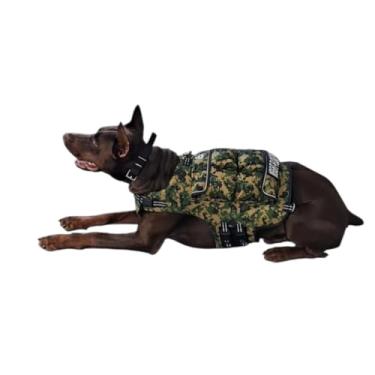 Imagem de Colete para cães pesado+flutuação+puxando pacote econômico: colete, coleira de peso combinando, coleira e acessório para puxar - melhora a saúde dos cães (camuflagem, grande - areia de 5,4 kg, 10,9 kg
