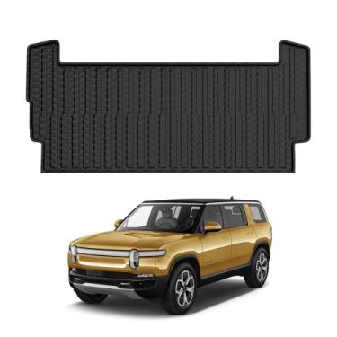 Imagem de Mixsuper Forro de carga para Rivian R1S 2022-2024 2025, tapete de porta-malas para todos os climas, acessórios R1S, forro antiderrapante, tapete de carga traseiro preto