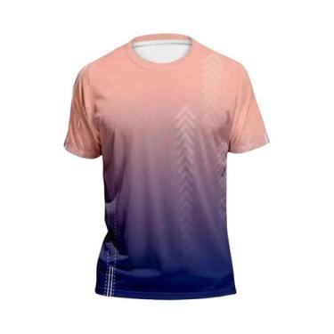 Imagem de Camiseta Esportiva Masculina De Verão Secagem Rápida 3D Gradiente Mang