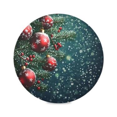Imagem de STAYTOP Jogo americano redondo para decoração de Natal, 6 peças, tapetes de mesa antiderrapantes fáceis de limpar para casa, cozinha, churrasco, festa, decoração de mesa