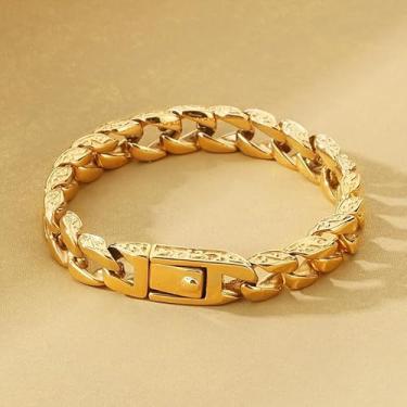 Imagem de Pulseira masculina de totem de renda retrô, corrente cubana moderna de aço inoxidável, joias de alta qualidade, adequada para acessórios de festa diária ou de férias, Medium, Nylon, Sem Pedra Preciosa