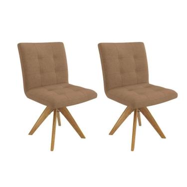 Imagem de Cadeira De Cozinha Nice Kit 2 Un Carvalho Boucle Caramelo Int