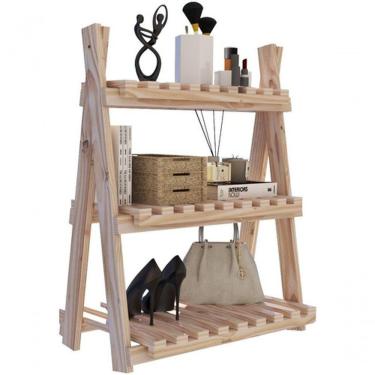 Imagem de Organizador Sala De Estar Livreiro Madeira Natural Organizadora