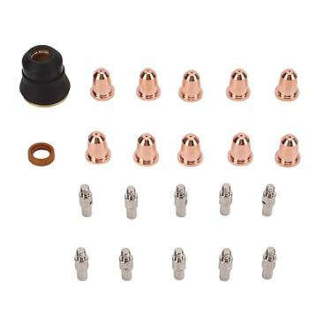 Imagem de Fafeicy Consumíveis de Cortador de Plasma, Conjunto de Acessórios de Corte de Cobre para S25 S45, 22 Peças Inclui Bicos de Eletrodos Copo Difusor de Ar para Corte de Plasma