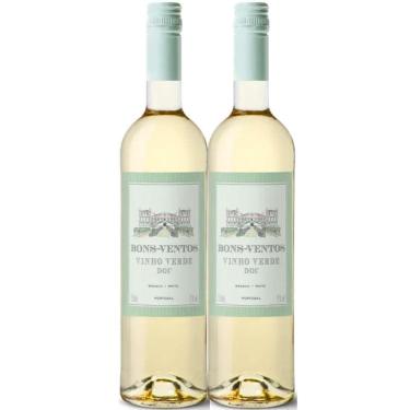 Imagem de Kit 2 Garrafas Vinho Verde Bons Ventos Branco 750ml