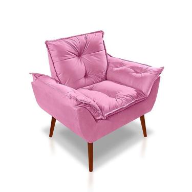 Imagem de Poltrona Opala Luxo Suede Rose