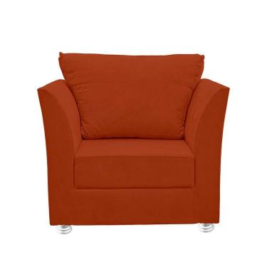 Imagem de Poltrona Cadeira Decorativa Para Sala E Quarto Lisboa Suede Terracota