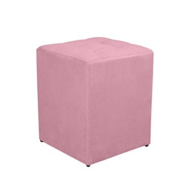 Imagem de Puff Quadrado Decorativo Suede Rosa Bebe
