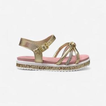 Imagem de Sandália Papete Molekinha Infantil Metalizada Dourada-Feminino