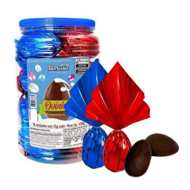 Imagem de Ovo de Páscoa Chocolate ao Leite 25gr / Pote c/ 18 Unds Borússia Choco
