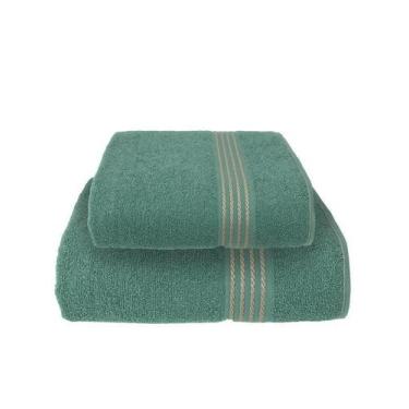 Imagem de Jogo 2 Toalhas Verde Gigante Grossas (1 Banho + 1 Rosto) - Dugu