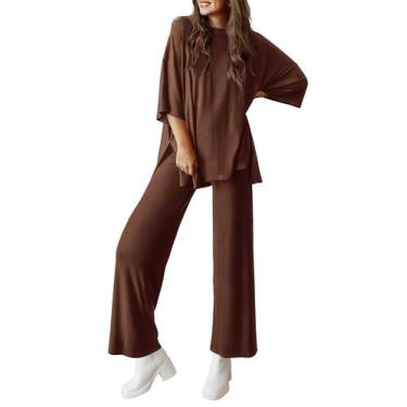 Imagem de Conjunto de Moletom PRETTYGARDEN Dois Peças Lounge Cor Café Claro M