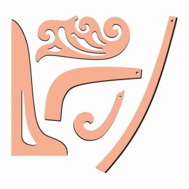 Imagem de Kit Régua Modelagem Gabarito Curva Mdf Costura Ls Fenix