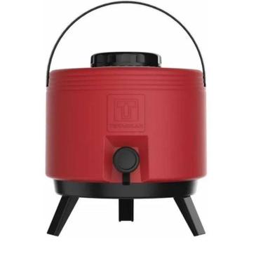 Imagem de Garrafa Galão Térmico 6L Termolar Vermelho Torneira e Tripé