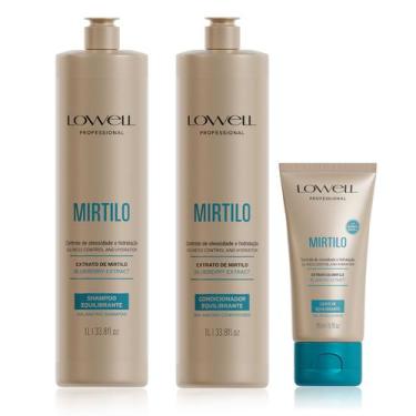 Imagem de Lowell Mirtilo Shampoo Condicionador Litro e Leave-in 180ml