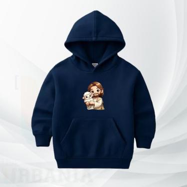 Imagem de Moletom Infantil Canguru com Ovelhinha Blusa moleton com Capuz Flanelada Confortável-Unissex