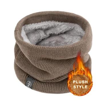 Imagem de Cachecol Unissex De Inverno Quente, Protetor De Pescoço Macio De Tricô