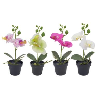 Imagem de Vaso Casual Home Orquídea 13x10x25cm Preto PP para Flores Artificiais