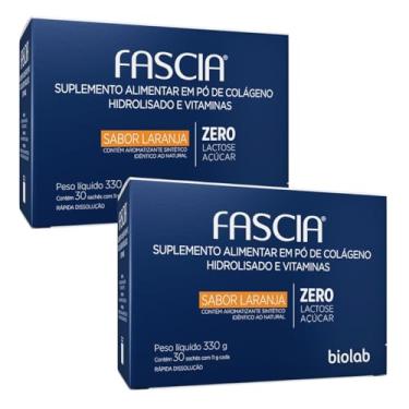Imagem de Fascia Colágeno Sabor Laranja Kit 2 Caixas C/30 Saches Cada Caixa