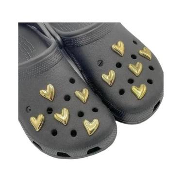 Imagem de Pingentes De Coração Dourados E Prateados Para Sapatos, 10 Peças, Para