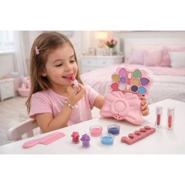 Imagem de Kit Maquiagem Infantil Fundo do Mar Completo Sombras Batom Glitter Pen