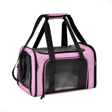 Imagem de Bolsa De Transporte Pet 44x32x30cm Rosa Grande Cães Gato - Pet For You