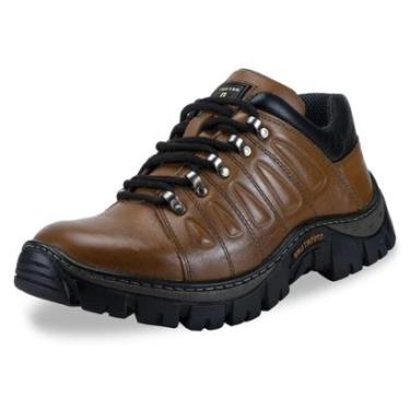 Imagem de Tenis Adventure Masculino Couro Solado Borracha Antiderrapante Tratorado Blaqueado Resistente Trilha-Masculino