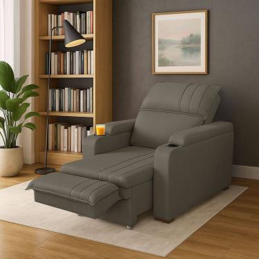 Imagem de Poltrona Dalas Papai Retrátil Reclinável Veludo Porta Copo