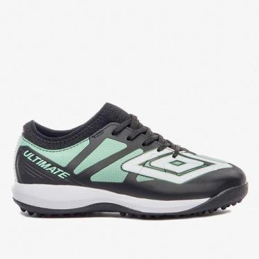 Imagem de Chuteira Society Infantil Umbro Ultimate, Preto, Branco, 34