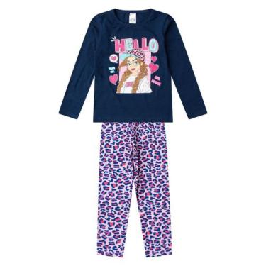 Imagem de Conjunto Algodão Menina Blusa Longa E Calça Select Azul, 10, Azul