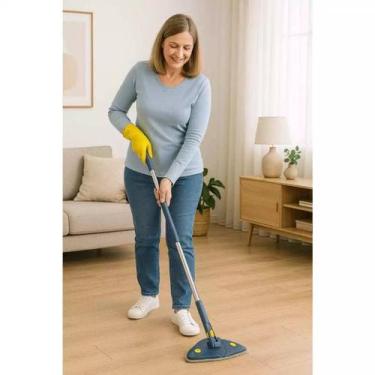 Imagem de Mop Limpeza Triangular Rodo Mágico Microfibra Casa Piso Cantos Escada 