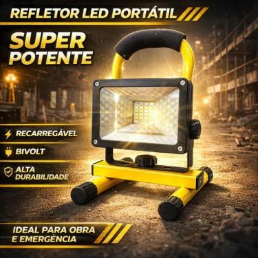 Imagem de Refletor LED Emergência 100W Potênte Recarregável Portátil - LUXOR STO