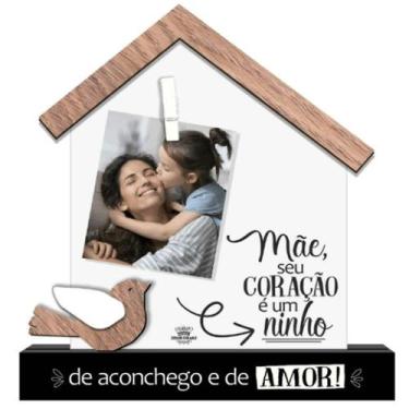 Imagem de Enfeite de Mesa com Aplique e porta recado mãe seu coração. . . Memóri