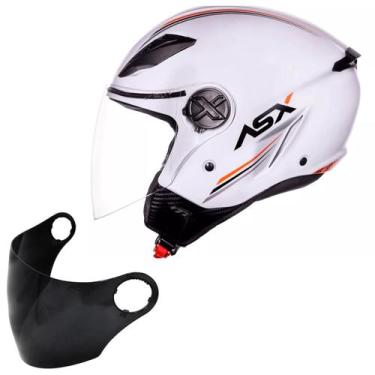 Imagem de Capacete Masculino Asx Aberto City Air Branco + Viseira Fume, Branco B