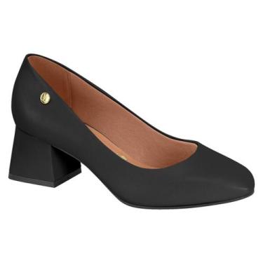 Imagem de Sapato Vizzano 1423.100 Scarpin Salto Grosso Feminino, Preto, 35