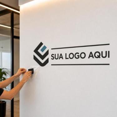 Imagem de Adesivo com Verniz Personalizado Logo Empresa Decoração Comercial p/ P