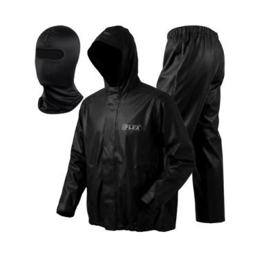 Imagem de Capa de Chuva Delta Com Capuz PVC Motociclista Motoboy + Balaclava - E