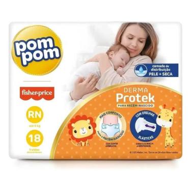Imagem de Fraldas Pom Pom Protek Proteção de Mãe RN