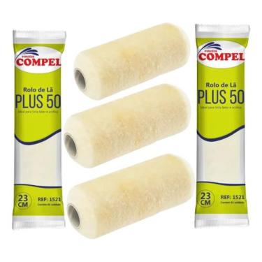Imagem de Rolo Compel Plus 50 23cm Lã Natural Poliéster Resistente - LM Global