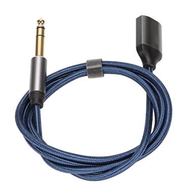 Imagem de Cabo adaptador, estéreo anti-interferência, melhora do sinal de transmissão de liga de alumínio de 6,35 mm para cabo adaptador de 2 x 3,5 mm para equipamento de para soquetes