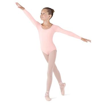 Imagem de Collant feminino de manga comprida Bloch Dance Meglio Microlux, Light Pink, 8-10