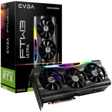Imagem de EVGA GeForce RTX 3080 12GB FTW3 Ultra Gaming, 12G-P5-4877-KL, 12GB GDDR6X, tecnologia iCX3, LED ARGB, placa traseira de metal, LHR