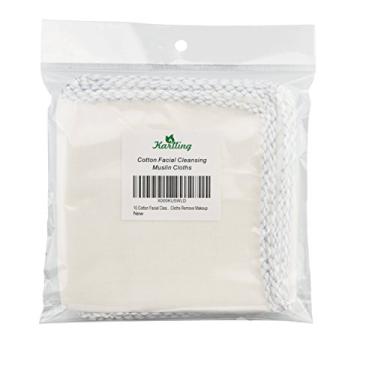 Imagem de Karlling 10 panos de musselina de limpeza facial de algodão para remover maquiagem, Branco, 11.8 Inch